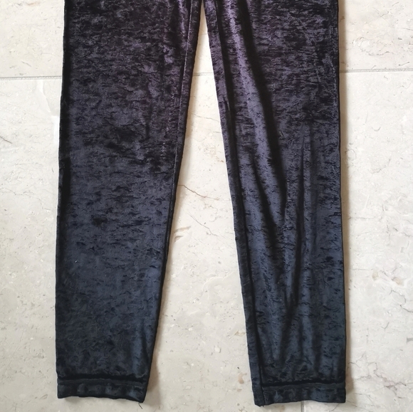 Crushed velvet black leggings lounge Yoga pants Size s - Picture 4 of 5